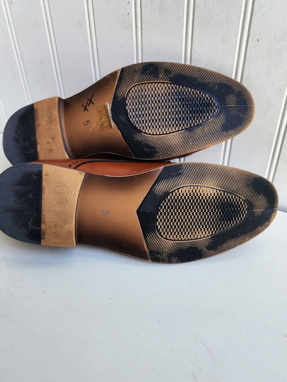 Bruno Marc Prince Boys Derby Style Dress Shoe Brown Baroque Faux leather Sz 5